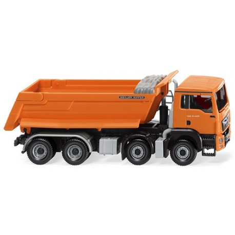 MAN TGS M E6 camion benne 8x4 orange (bâche repliée)