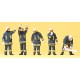 Set de 5 pompiers en tenue d'intervention et accessoires