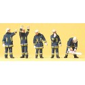 Set de 5 pompiers en tenue d'intervention et accessoires