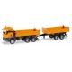MAN TGS M E6 camion + remorque benne auto-portante orange