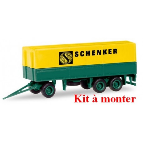 remorque bâché "Schenker" à 3 essieux (kit à monter)
