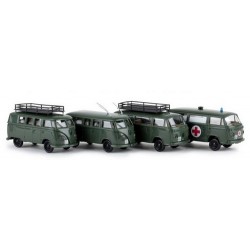 Set VW Transporter dans l'armée suisse (coffret de 2 T1 & de 2 T2 Combi)