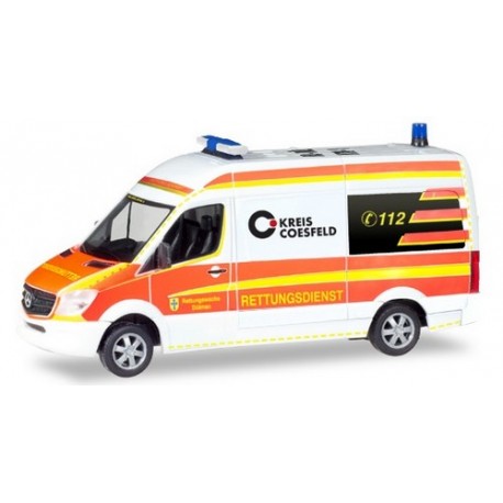MB Sprinter2013 fourgon réhaussé mi-vitré "KTW Rettungsdienst Dülmen"