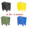 Set de 4 poubelles collectives (bleue - jaune verte et noire) -  en kit à monter