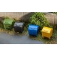 Set de 4 poubelles collectives (bleue - jaune verte et noire) -  en kit à monter