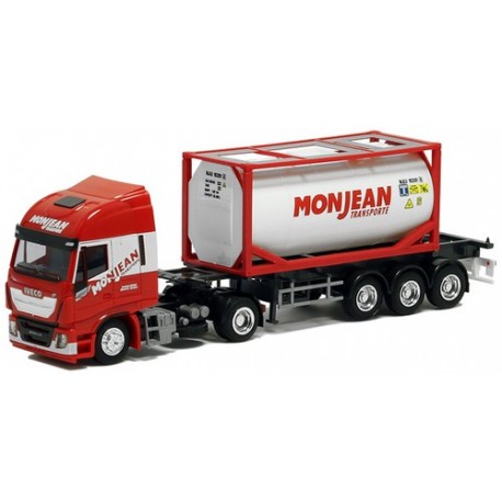 Iveco Stralis HiWay + semi-remorque Pte container citerne 20' "Monjean Transporte"