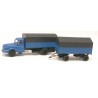 Willeme LD 610 camion + remorque bâchée (version neutre en bleu à ridelles hautes et bâches différentes)