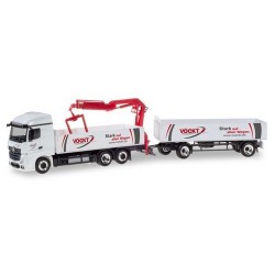 MB Actros StreamSpace 2.5 camion + remorque à ridelles & grue "Vöckt"