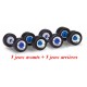 Set de 5 jeux de roues pour tracteur routier à pneus larges avants (jantes chromées et moyeu bleu)