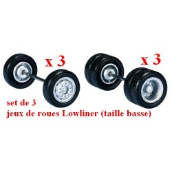 Set de 3 jeux de roues Lowliner (taille basse) - jantes alu - diamètre 11 mm