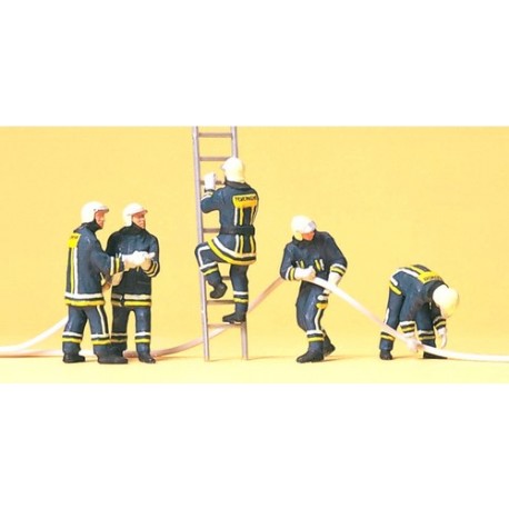 Set de 5 Sapeurs pompiers en intervention