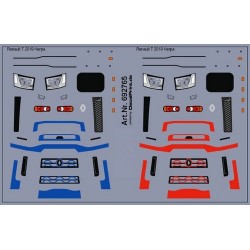 Planche de décalcomanies pour Renault T (marquages bleu et rouge)