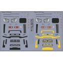Planche de décalcomanies pour Renault T (marquages jaune et noir)