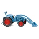 Tracteur agricole Eicher Königstiger avec godet de chargement bleu ciel (1959)