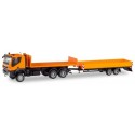 Iveco Trakker camion Porte plateau 6×6 + remorque à ridelles orange