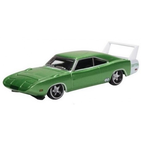 Dodge Charger coupé Daytona 1969 vert métallisé - aileron blanc