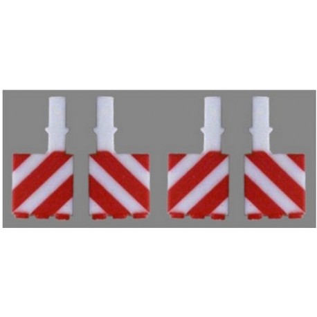 Set de 12 panneaux (chevrons rouges et blancs) pour semi-remorque Nooteboom (4x5 mm)