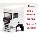 Set de 2 cabines Scania CR 23 avec déflecteurs latéraux courts (kit à monter)