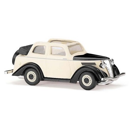 Ford Eifel 1935 berline découvrable crème à ailes noires