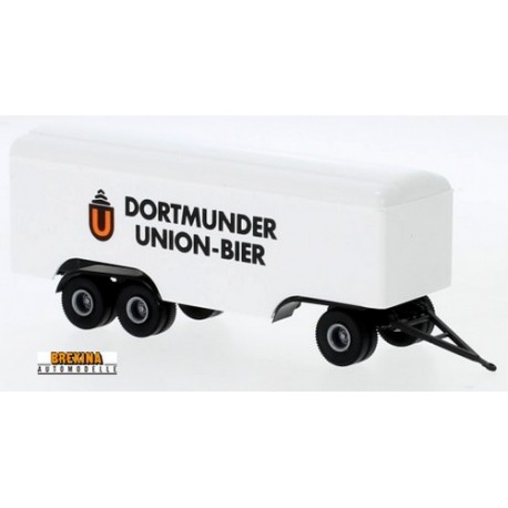 remorque fourgon 3 essieux "Dortmunder Union Bier" (1955) - longueur 115 mm avec le timon
