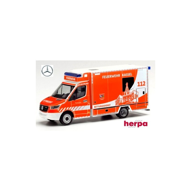 Herpa Feuerwehr Kassel Mercedes Benz Sprinter 18 Fahrtec RTW 095945