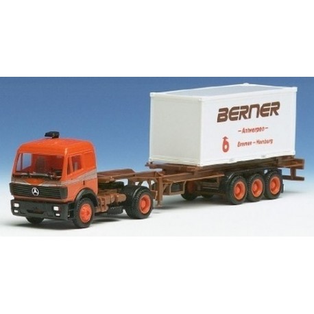 MB SK 88 + semi-remorque Porte container 20' "Berner" (chariot coulissant)
