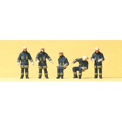 Set de 5 pompiers en tenue d'intervention