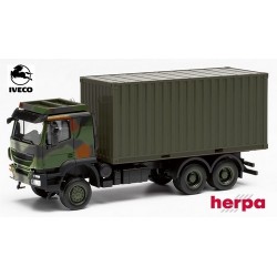 Iveco Eurotrakker camion Porte container 20' "Bw" (cabine version camouflée)