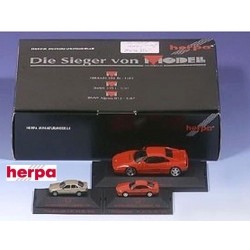 Herpa Sieger Set : Ferrari 348 TB (1/43) - BMW 850i coupé Alpine B12  rouge - BMW 325i champagne