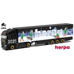 Iveco S-Way + semi-remorque fourgon "Noël 2021 - Herpa"