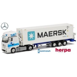 MB Actros Giga '11 + semi-remorque Hammar Porte container 40' frigo "Maersk" (GDH)