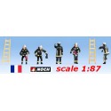 Set de 5 Sapeurs Pompiers français avec deux échelles