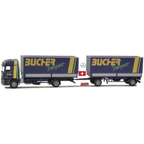 MB Actros L camion + remorque bâchée "Bucher Transport" (CH)