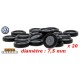 Set de 20 roues pour VW T1 (jantes et pneus) - diamètre: 7,5 mm - taille : 1,5 mm