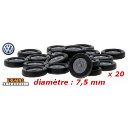 Set de 20 roues pour VW T1 (antes et pneus) - diamètre: 7,5 mm - taille : 1,5 mm