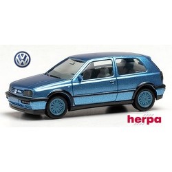 VW Golf III VR6 (1991) 3 portes et jantes bleu métallisé