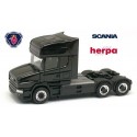 Scania T TL Tracteur solo 6x4 caréné noir à jantes chromées et moyeu noir