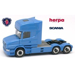Scania T TL Tracteur solo 6x4 caréné bleu ciel à jantes chromées et moyeu noir
