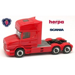 Scania T TL Tracteur solo 6x4 caréné rouge à jantes chromées et moyeu noir