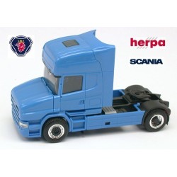 Scania T TL Tracteur solo caréné bleu ciel à jantes chromées à moyeu noir
