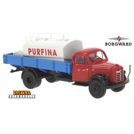 Borgward B 4500 camion plateau avec citerne (1952) "Purfina"