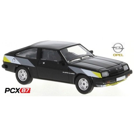 Opel Manta B coupé (1978) noir à bandes grises et jaunes  - Gamme PCX87