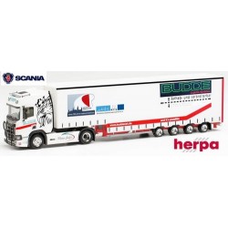 Scania CS 20 HD  + semi-remorque Porte engin bâchée 4 essieux "Budde Logistik"