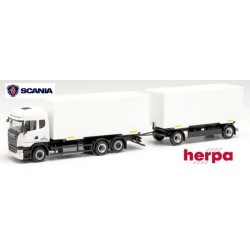 Scania R 13 HL camion + remorque Porte caisses déposables "Bw" (auto-école armée fédérale)