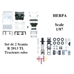 Set de 2 Tracteurs Scania R '13 TL 4x2 avec déflecteurs  - kit à monter