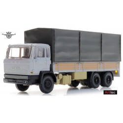 Daf F1600 (F218 - 1970) camion plateau ridelles bâché 6x4  (cabine grise)