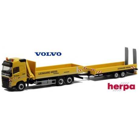 Volvo FH camion & grue + remorque porte engin "Leonhard Weiss“