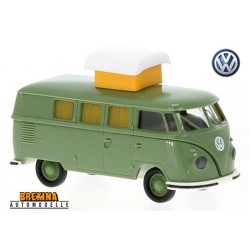 VW T1b Camping-Car vert clair  (Toit déployé) - 1960