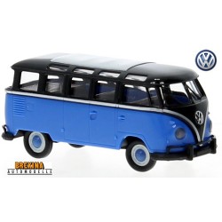 VW T1b Samba minibus  bleu et noir (1960)