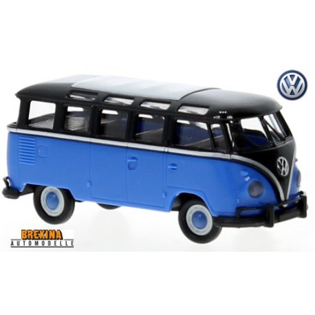 VW T1b Samba minibus  bleu et noir (1960)